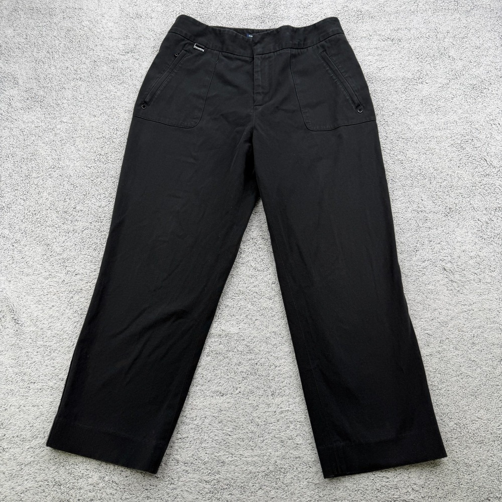 Ralph Lauren Golf Trouser Womens 6 Black Cropped Zip Pocket Mid Rise Preppy Y2K